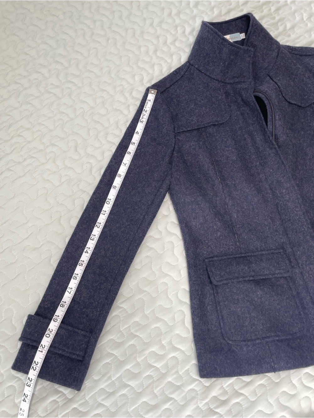 Boden Classic Tailored Wool Blend Stand Collar Jacket Coat US 4 UK 8 - Picture 13 of 16